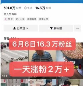 外面卖5000最新抖音搬运涨粉技术,新玩法,一分钟一条,一天涨粉2W,苹果安卓都可用-新手副业项目