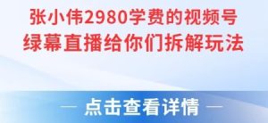张小伟2980付费额视频号绿幕直播给你们拆解玩法-新手副业项目