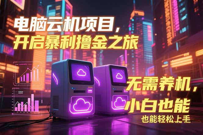 电脑云机项目 暴力撸金玩法，不需要养机 配置没有要求 单机100个窗口一…-新手副业项目