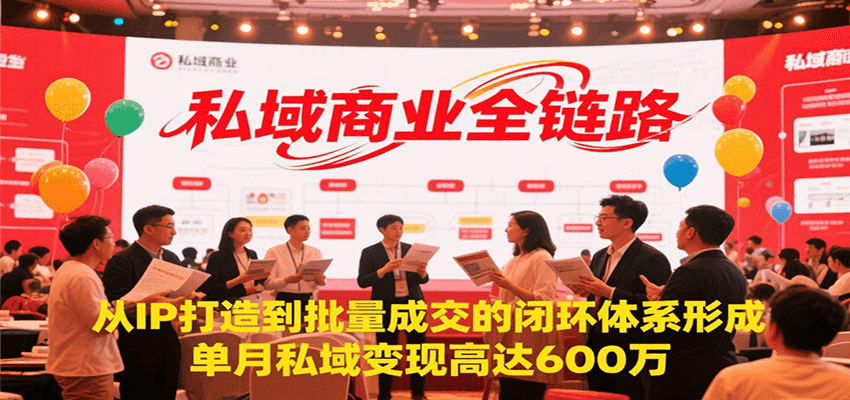 私域商业全链路，从IP打造到批量成交的闭环体系形成，单月私域变现600万-新手副业项目