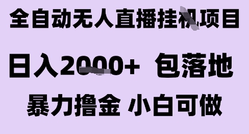 最新全自动抖音无人直播挂G项目，日入2k+ 包落地暴力撸金，小白可做【揭秘】-新手副业项目