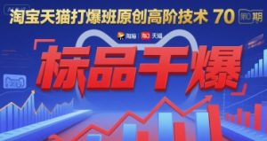 淘宝天猫打爆班原创高阶技术第70期：标品干爆-新手副业项目