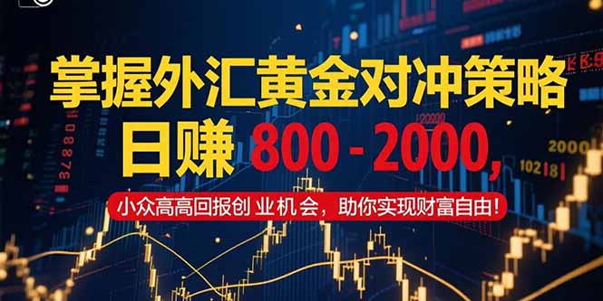 掌握外汇黄金对冲策略，日赚 800 – 2000，小众高回报创业机会，助你实…-新手副业项目