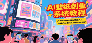 AI壁纸创业系统教程，零成本打造高转化壁纸产品，实现从创意到变现的完整闭环-新手副业项目