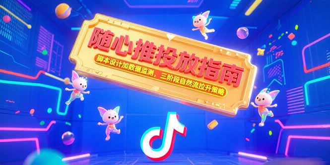 随心推投放指南，脚本设计加数据监测，三阶段自然流拉升策略-新手副业项目