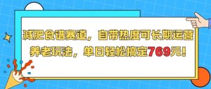 减肥食谱赛道，自带热度可长期运营，养老玩法，单日轻松搞定769-新手副业项目