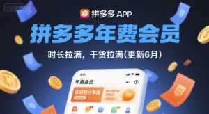 拼多多年费会员，实经验分享操，时长拉满，干货拉满(更新8月)-新手副业项目