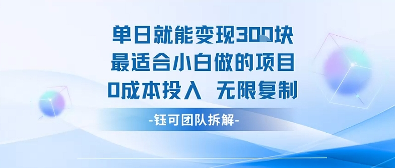 单日就能变现3张最适合小白做的项目0成本投入 无限复制-新手副业项目