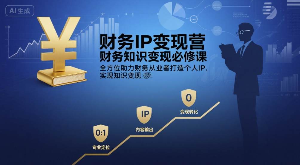 财务IP变现营，财务知识变现必修课，全方位助力财务从业者打造个人IP，实现知识变现-新手副业项目