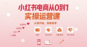 小红书电商从0到1实操运营课，从零开始，简单易学-新手副业项目