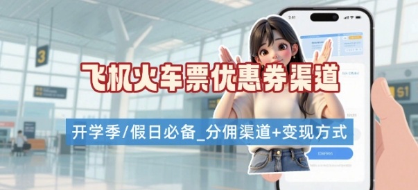 学生党必看！机票火车票优惠券申请渠道 + 项目打法，开学季节日速存-新手副业项目